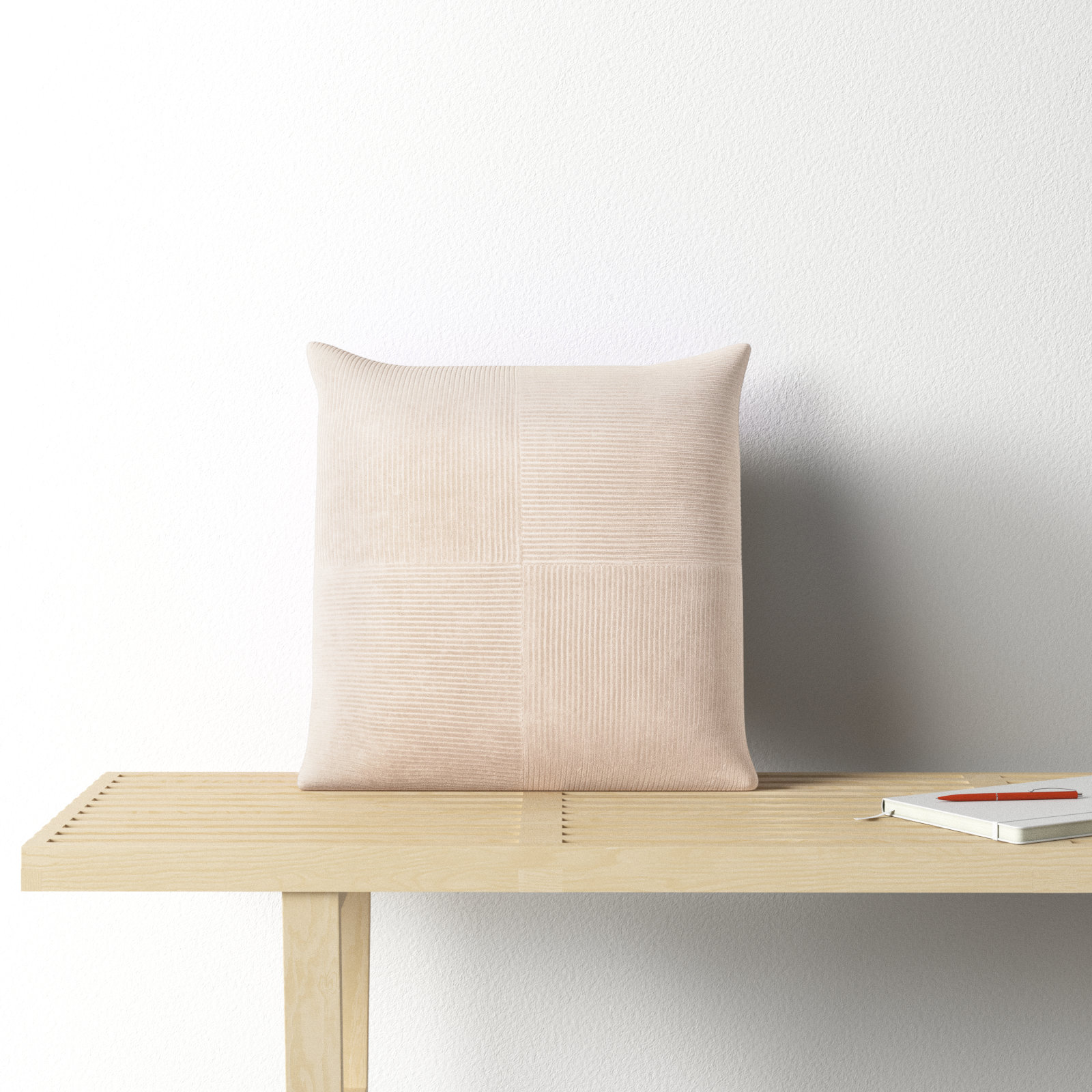 Selma Cotton Throw Pillow, Beige, 20" x 20"