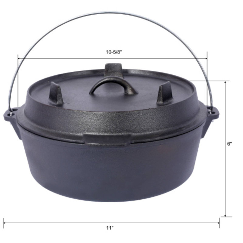 4.5 Quart Dutch Oven With Pot Rack Ideal For Camping Campfire Baking & Outdoor Meals, 4.5 quarts