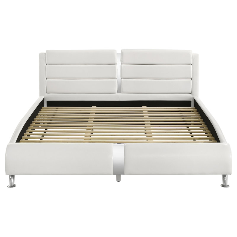 Artimiza Upholstered Eastern King Sleigh Bed White, White, King