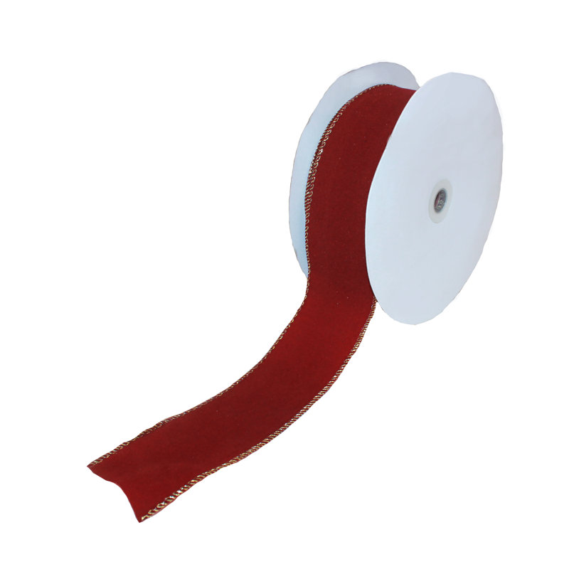 Ruban de velours câblé 50YD, Rouge foncé