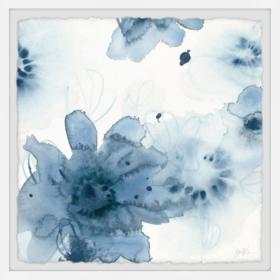 «Aquatic Indigo II» par Jaydine, reproduction d'aquarelle encadrée