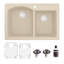 Ensemble d'évier de cuisine à double cuve à montage sur le dessus 60/40 Karran Quartz 33 "X 22"-50597841