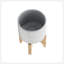 Céramique, S / 2 5/8 po sur support, gris