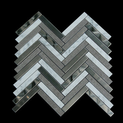 0.6 in. x 3 in. Herringbone Tile