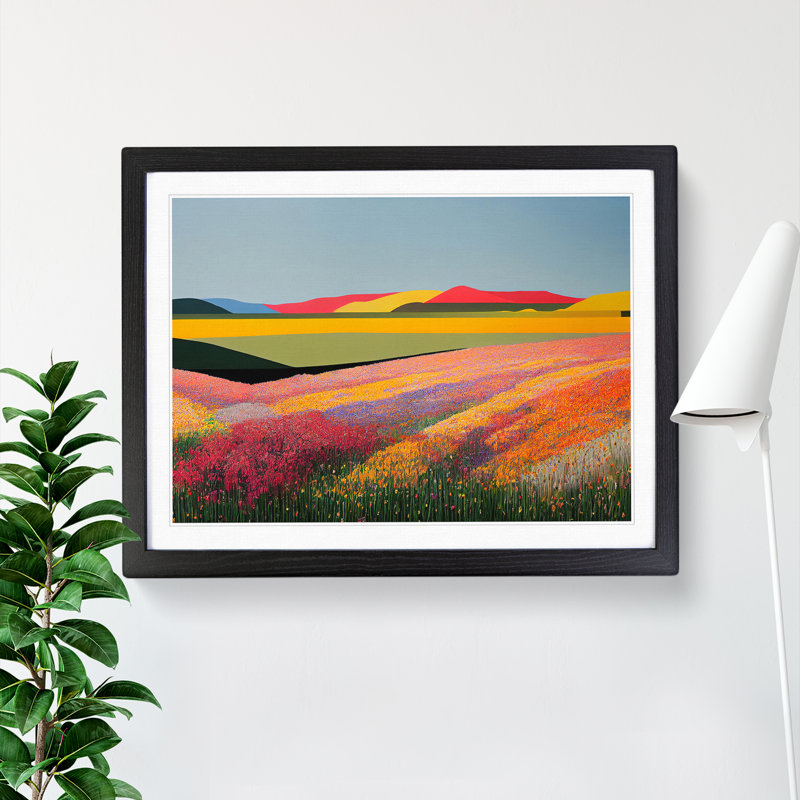 Ultimate Spring Meadow Landscape - Framed Print, 46cm H x 64cm W x 2cm D, Black Framed