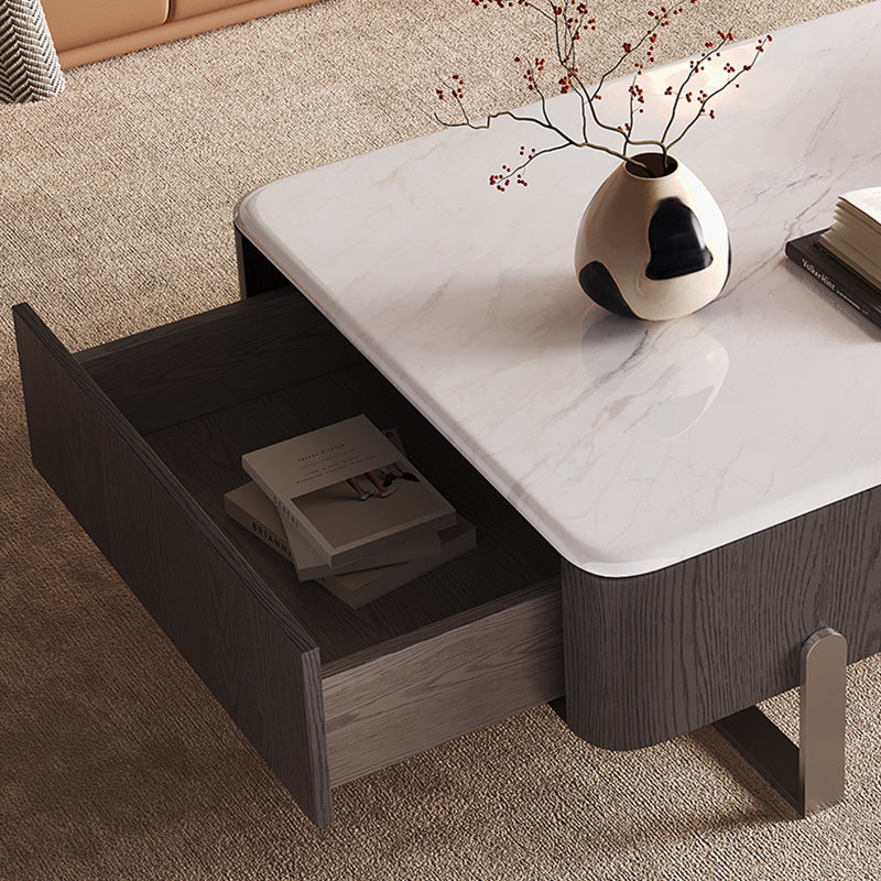 Table basse moderne avec pierre micro-cristalline