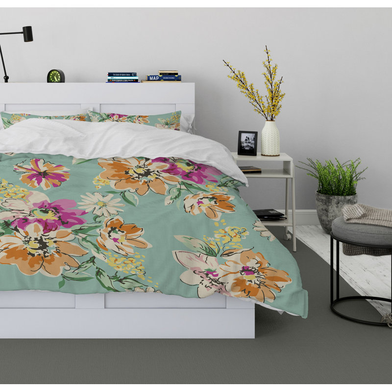 Blooming Polyester Twill Duvet Cover, Twin Duvet Cover + 1 Pillow Case