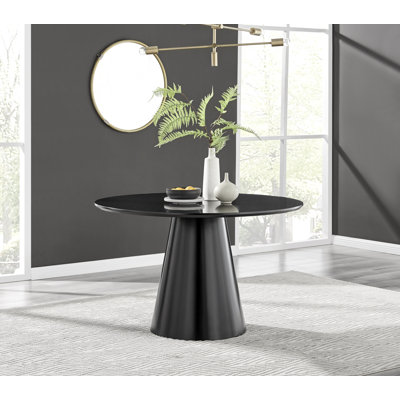 Tierra Statement Pedestal Round Dining Table - Luxury Modern Design by East Urban Home