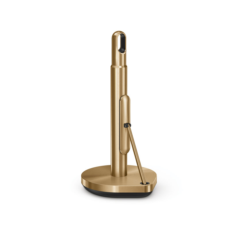Simplehuman Tension Arm Standing Paper Towel Holder, Brass