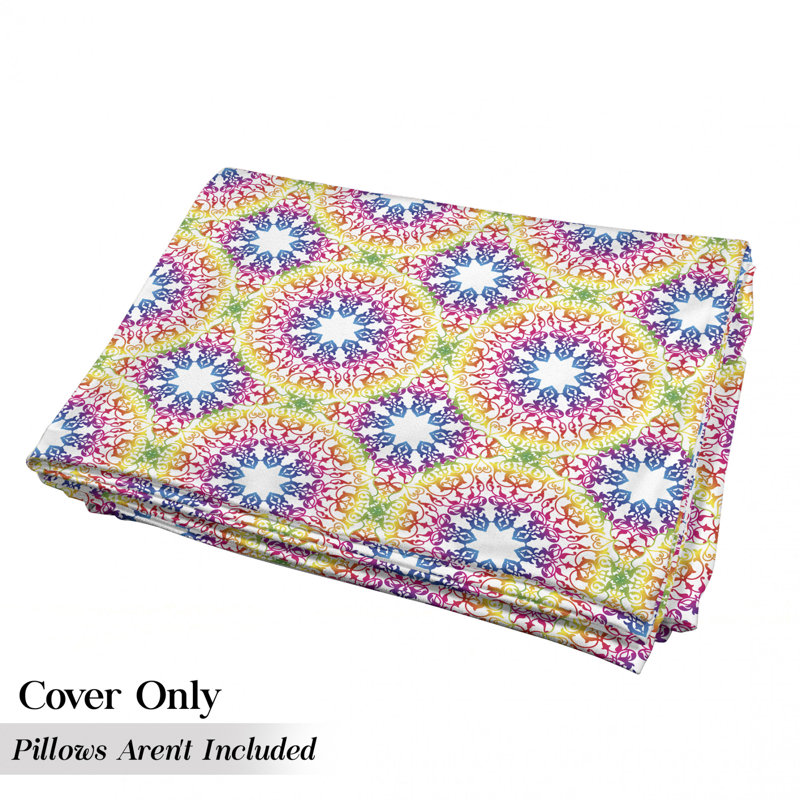 Housse de coussin d'extérieur Vivid Rainbow Mandala, H 2 po x l 27 po x P 88 po