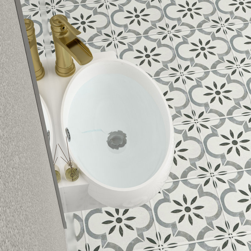 Wall-mounted Bathroom Sink Ceramic Corner Faucet Hole Oval Vessel Sink with Overflow, Right, 4.9" H x 16.5" L x 11" W, Oval