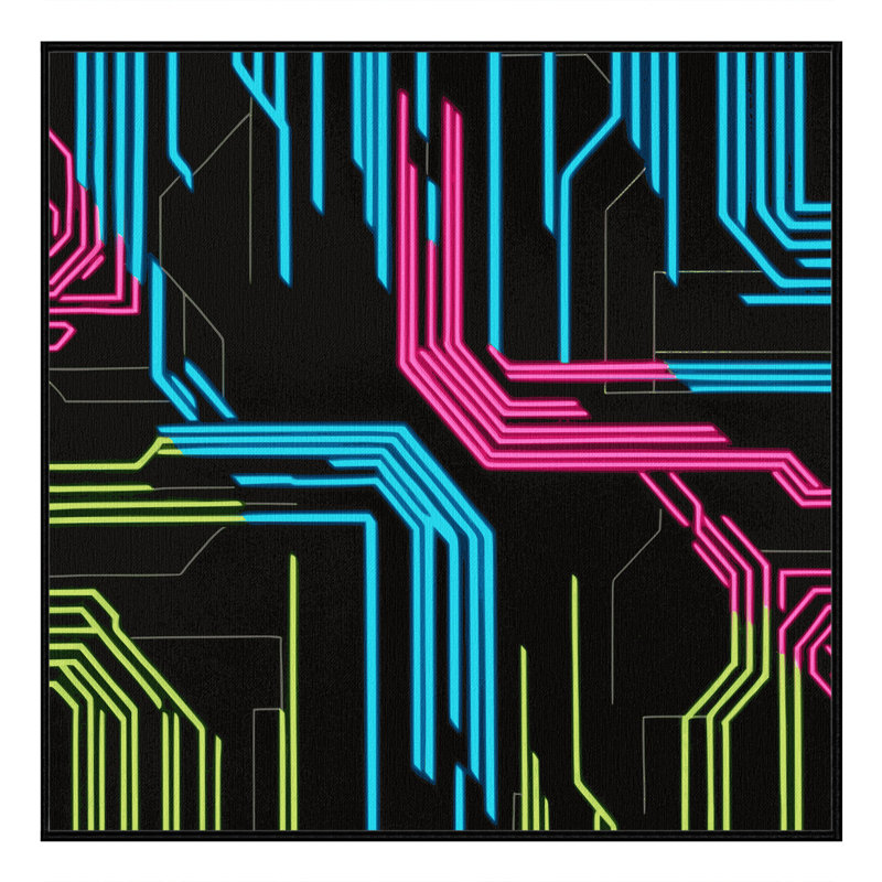 Cybernetic Grid Rug, Square 8'