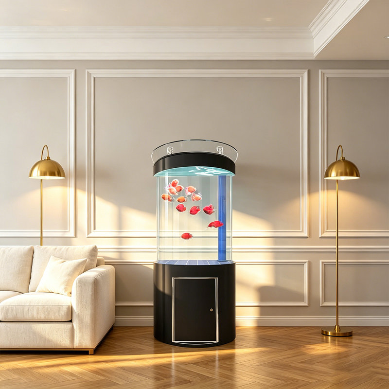 Semi-Circular Freestanding Panoramic Fish Aquarium