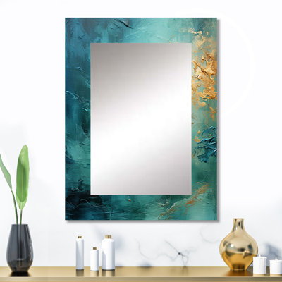 Teal Oasis III - Landscapes Decorative Mirror, Modern Wall Mirror, Printed Metal Art