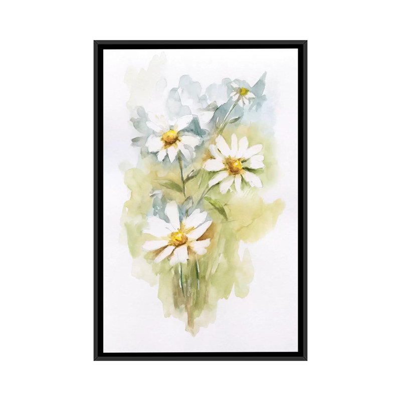 «Wild Daisy II», reproduction sur toile, H 26 po x l 18 po x P 1,5 po, Toile avec cadre noir, Pas de tapis