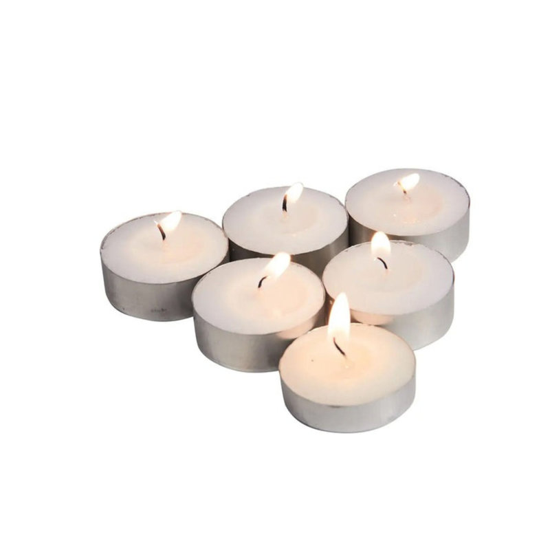 Mini bougies chauffe-plat Ecoqualité 32/50 carats, bougies chauffe-plat blanches non parfumées dans des tasses en aluminium, bougies chauffe-plat décoratives de longue durée pour la décoration intérieure, les mariages, les fêtes, les restaurants et les cas d'urgence (100)