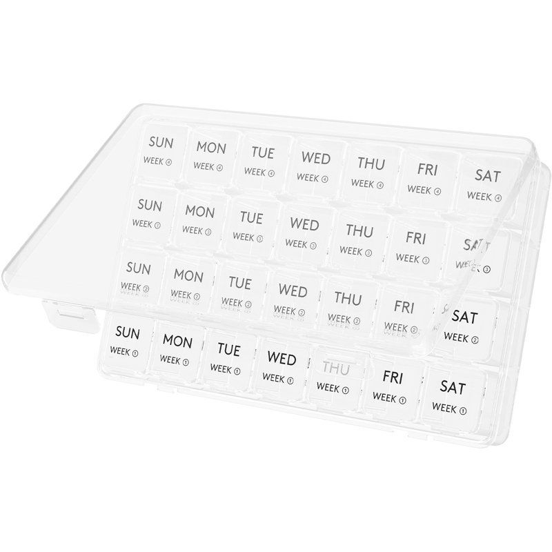 28 Day Pill Craft Case Plastic Set, Clear