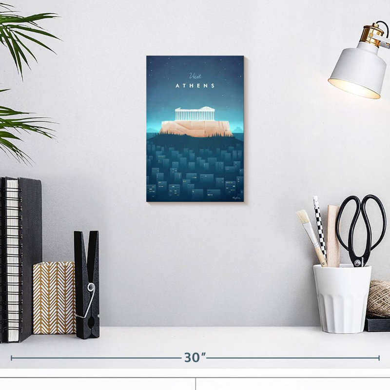 Aime, affiche de voyage rétro d'Athènes, H 12 po x l 8 po