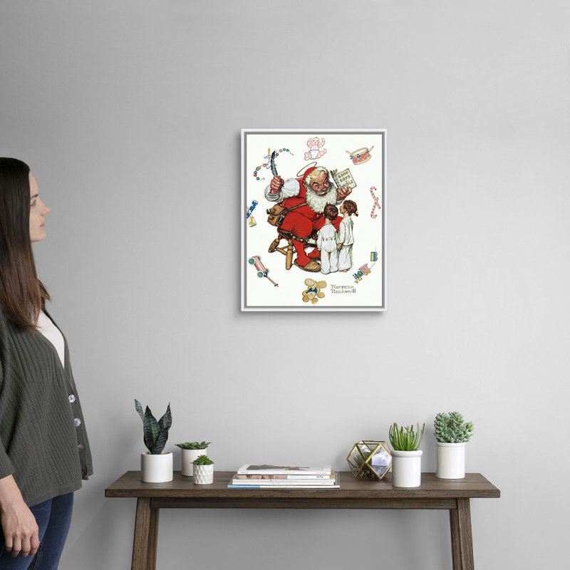 Art mural sur toile Norman Rockwell, H 22 po x l 18 po x P 1,75 po, Cadre flottant blanc