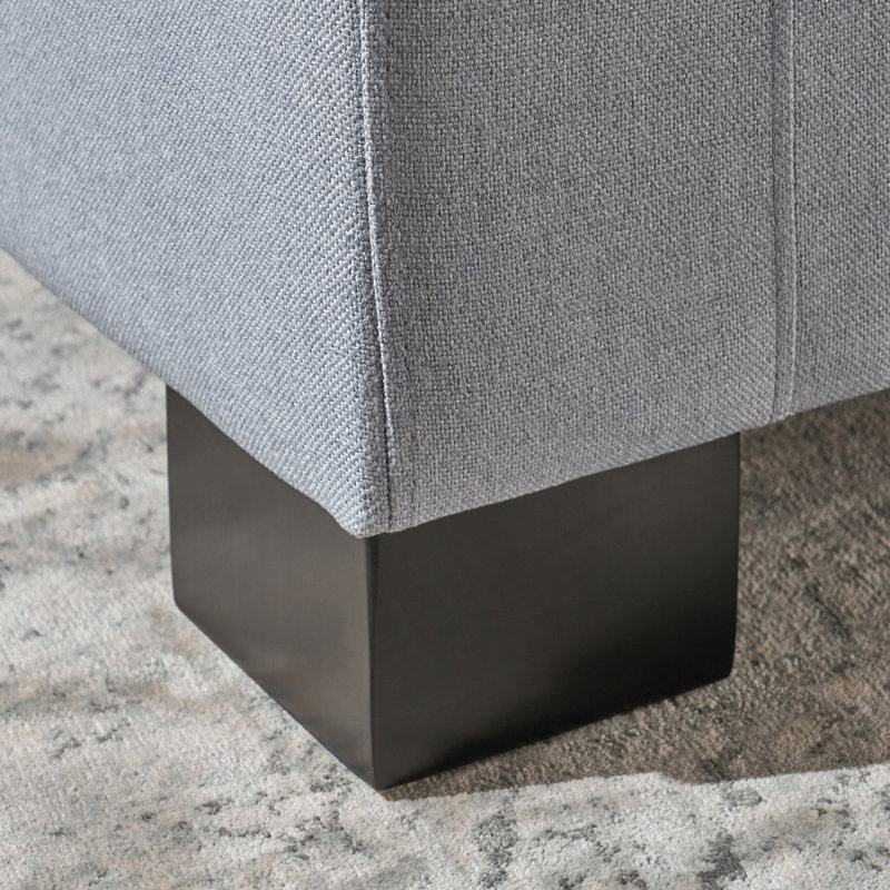 Banc de rangement moderne pour repose-pieds, Gris clair, H 16,82 po x l 50,32 po x P 19,89 po