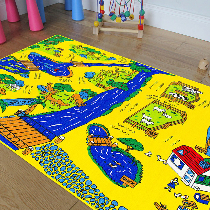 Abstract Nylon Rug, Rectangle 4'11" x 6'11"