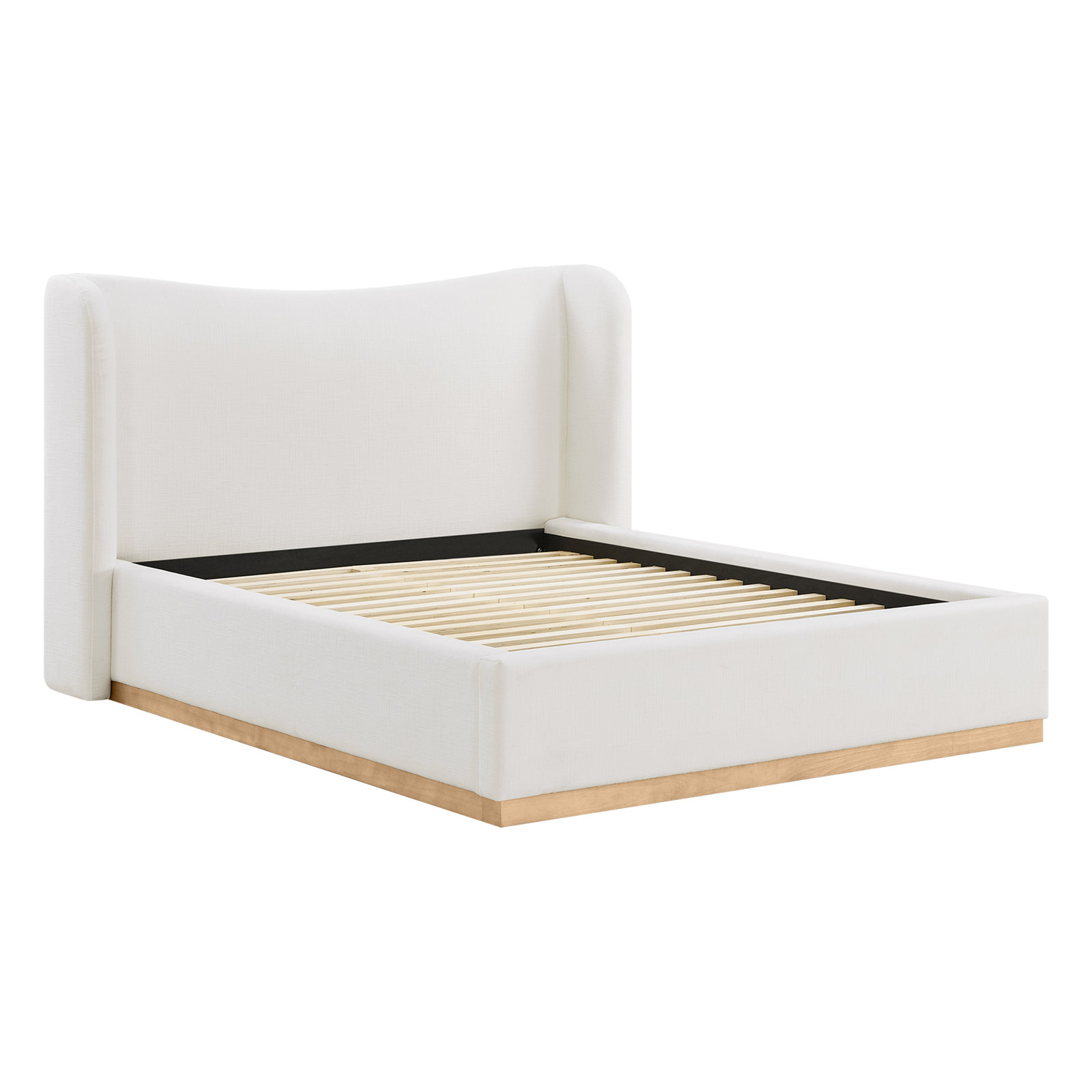Adelaide Wingback Platform Bed, Queen , Selene White