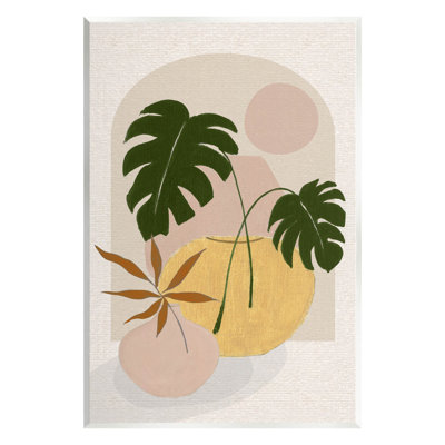 Art de giclée de feuilles de plantes de Monstera en pot par Janet Tava