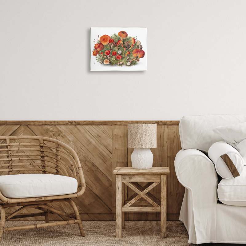 Art mural rustique champignon champêtre par lettré et doublé