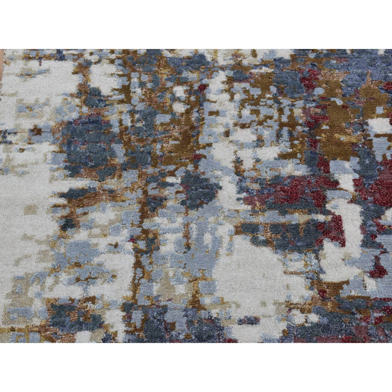 Tapis de couloir rouge en soie 2 pi 7 po x 8 pi 1 po Stackpole One-of-a-Kind