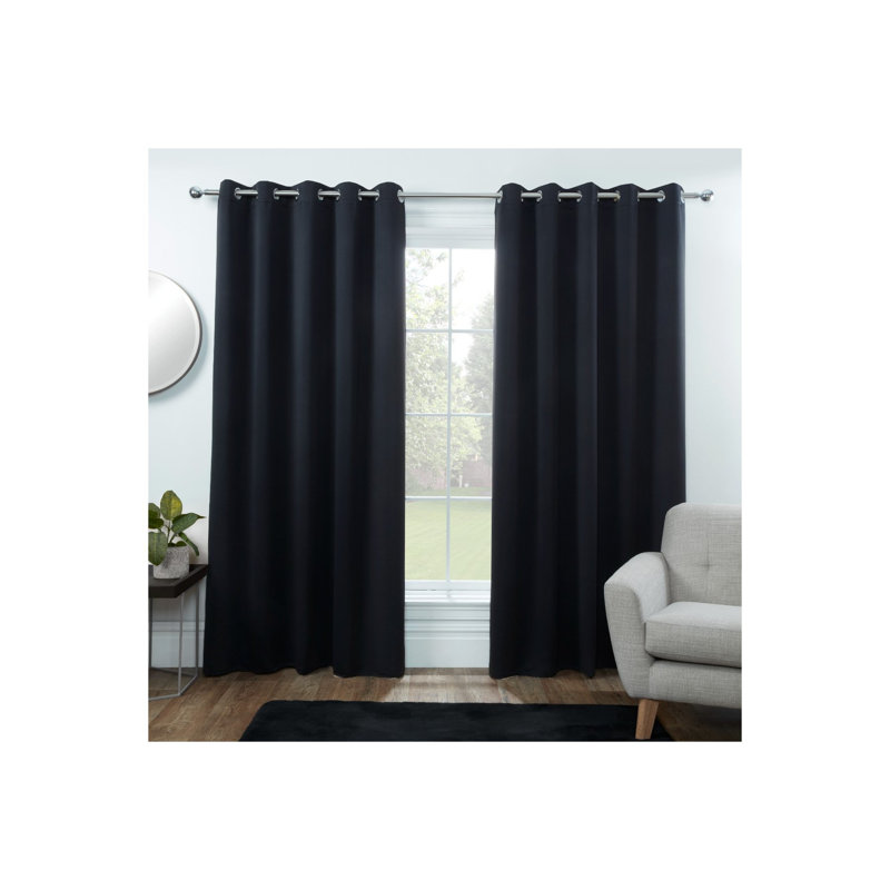 Averii Blackout Sliding Panel Pair, Black, 168 W x 183 D cm