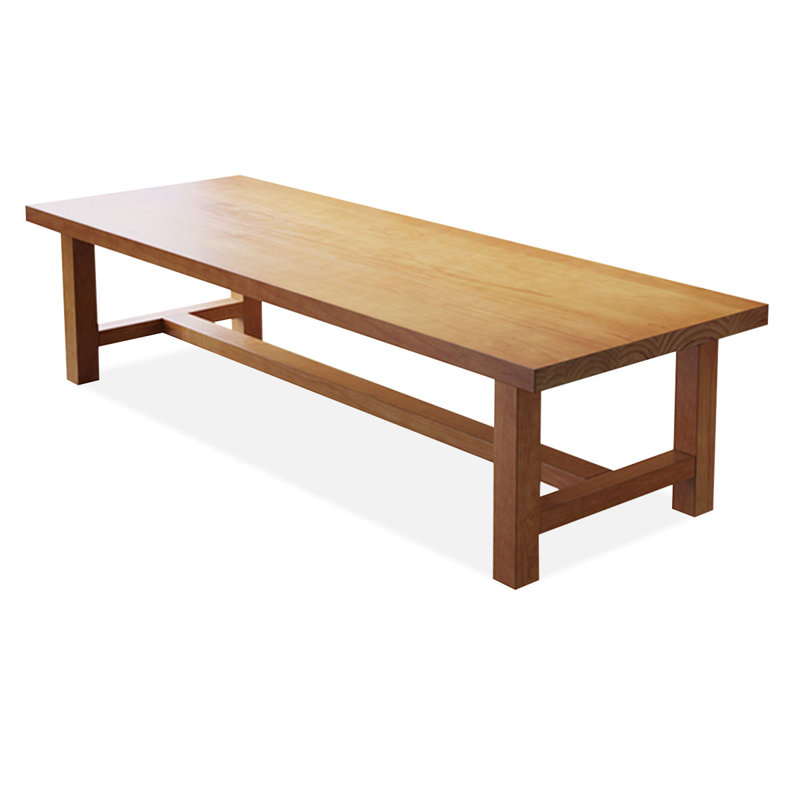 Brown Rectangular Solid Wood desk, 29.6" H x 94.5" W x 39.4" D