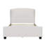 Grand lit tapissier à oreilles en lin avec tête de lit de 51 po de hauteur et sans sommier, beige