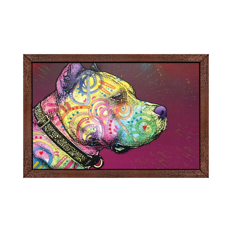 Pit Bull Soul 1 Piece Floater Frame Wall Art on Canvas, 66.04 cm H x 45.72 cm W, Brown Floater Framed