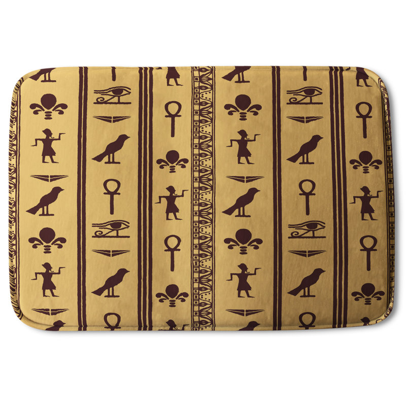 Cordella Non-Slip Bath Rug, Yellow Trellis