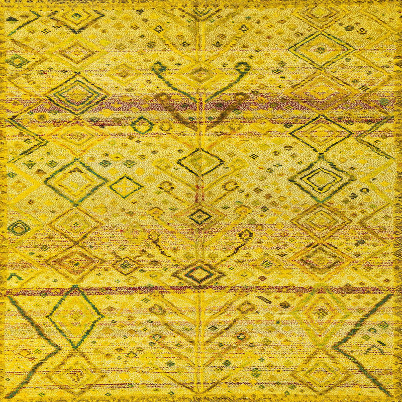 100% Machine Washable Abstract 4355 Area Rug, Square 4'