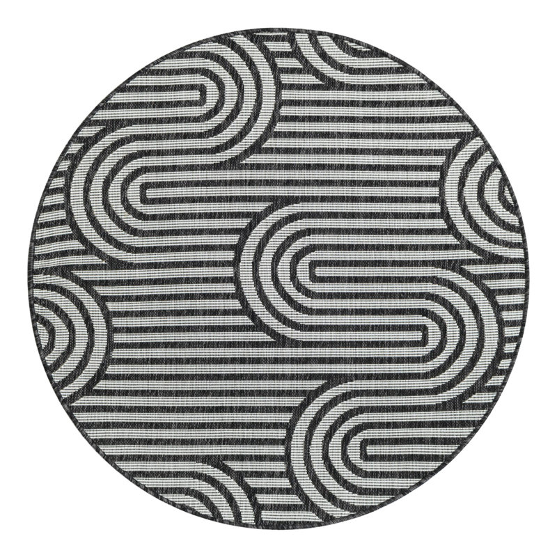 Geometric Indoor / Outdoor Rug, Round 4'1"