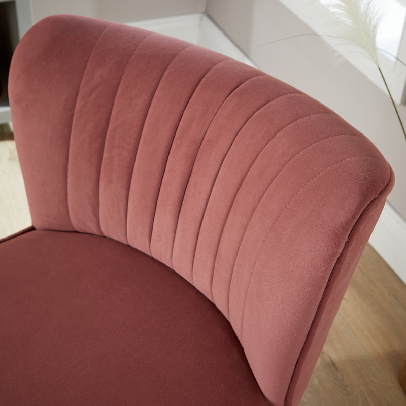 Akaya Velvet Barrel Chair, Pink