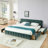 King Size Upholstered Bed ,Comfortable Upholstered Bed Frame, Chenille Fabric-1673239337-1673239350