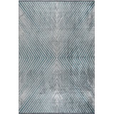 Rapture Chevron Area Rug in Teal Blue/Silver Gray