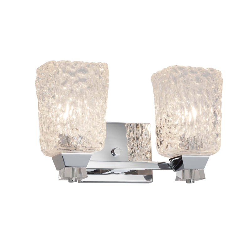 Leroux 2 - Light Dimmable LED Bath Bar, Brushed Nickel, White Frosted, Dedicated LED