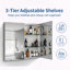 30x26 Inch Double Door Aluminum Medicine Cabinet with Soft-Closing Hinges & Invisible Handle