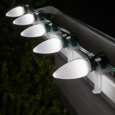 White Wire Shatterproof Smooth C9 OptiCore LED String Lights