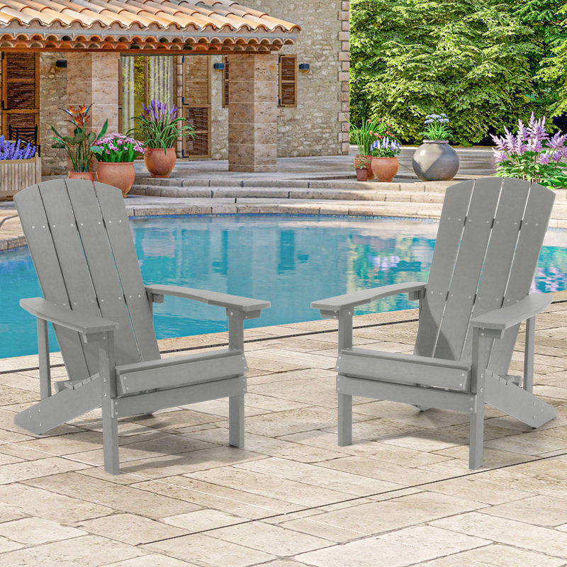 Bamma HIPS Adirondack Chair Weather Resistant, Light Gray