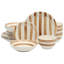 Gibson Home Kenwood Shores 16 Piece Stoneware Dinnerware Set, Hand-Painted Plates and Bowls, Service for 4 - Brown Striped-114485491