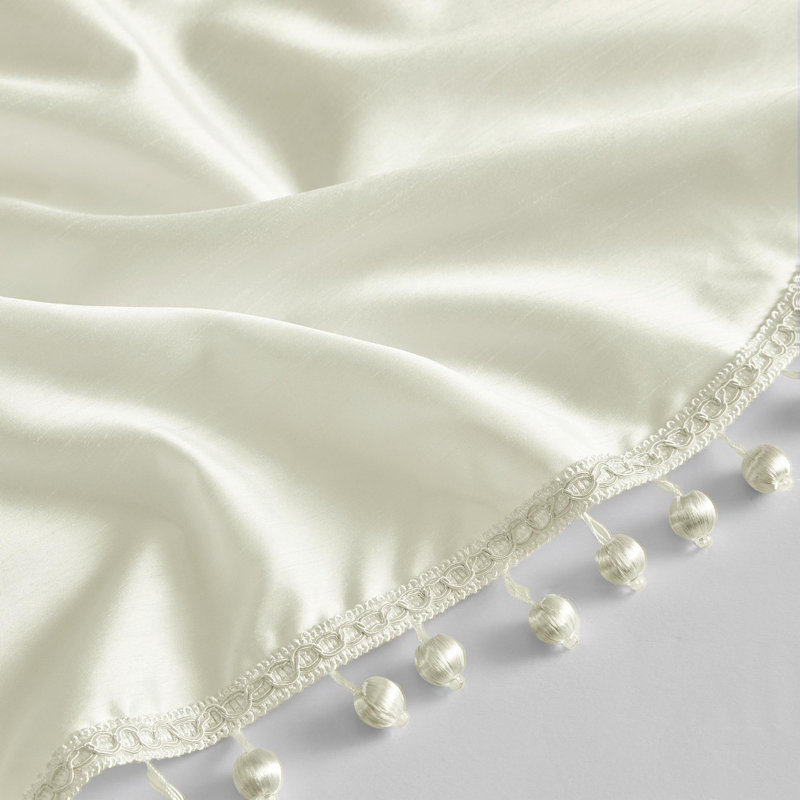 Cantonnière en fausse soie Lenox Imperial - l 42 po x L 22 po, Ivory