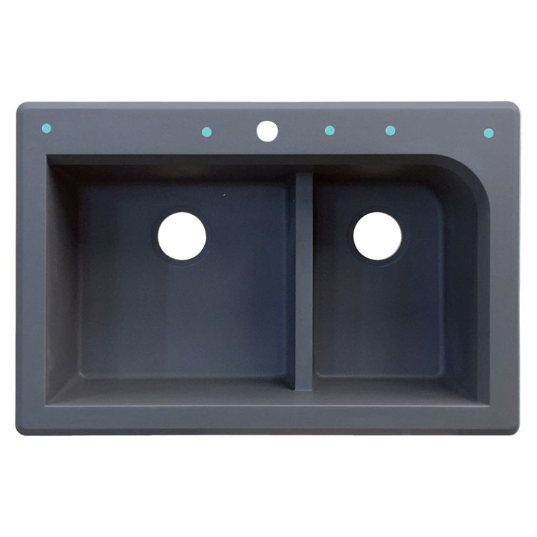 Radius 33'' L Drop-In Double Bowl Kitchen Sink