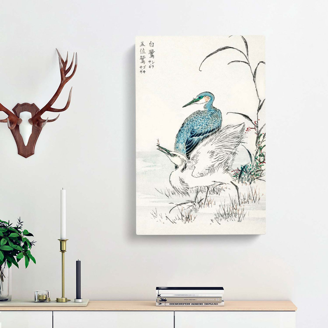 Heron & Egret by Numata Kashu - Wrapped Canvas