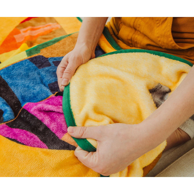 Crayola Crayon Box Retro Fleece Throw Blanket 45 x 60 Inches
