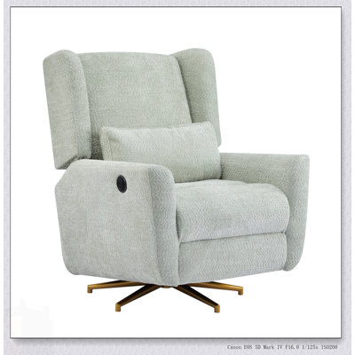 Power Recliner Chair With 360° Swivel, Boucle Upholstery, And Gold 5-Star Base For Ultimate Comfort And Style