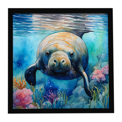 Lamantin, reproduction d'art encadrée